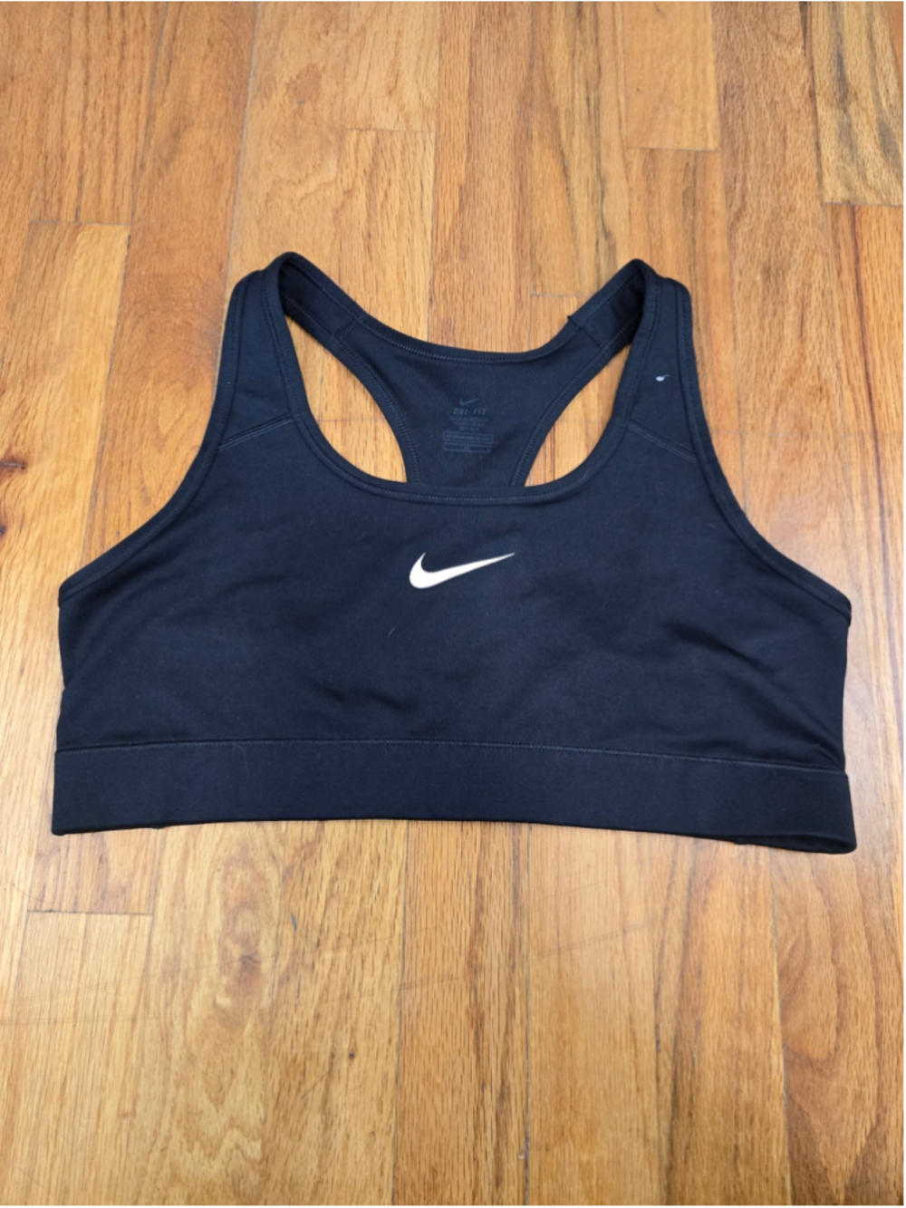 Women's Nike Dri-Fit Sports Bra Black White Size L